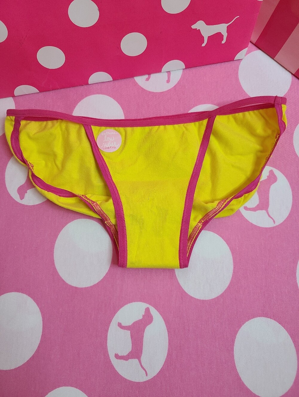 Rare VTG VS PINK Extreme Low Rider Graphic Cotton String Bikini Panty Size Sm